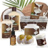 Vanilla Coconut Luxury Bath Gift Set - 9Pc Home Spa Basket