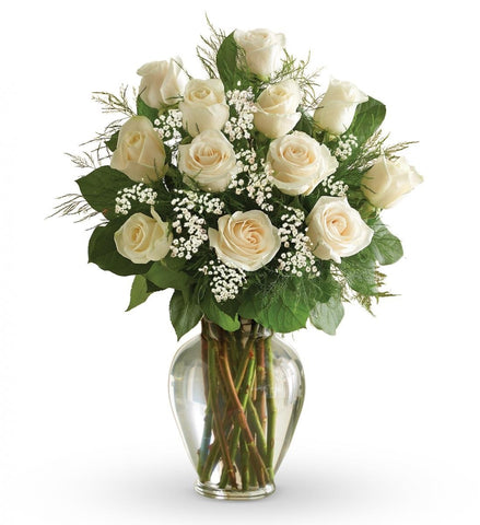 12 White Roses